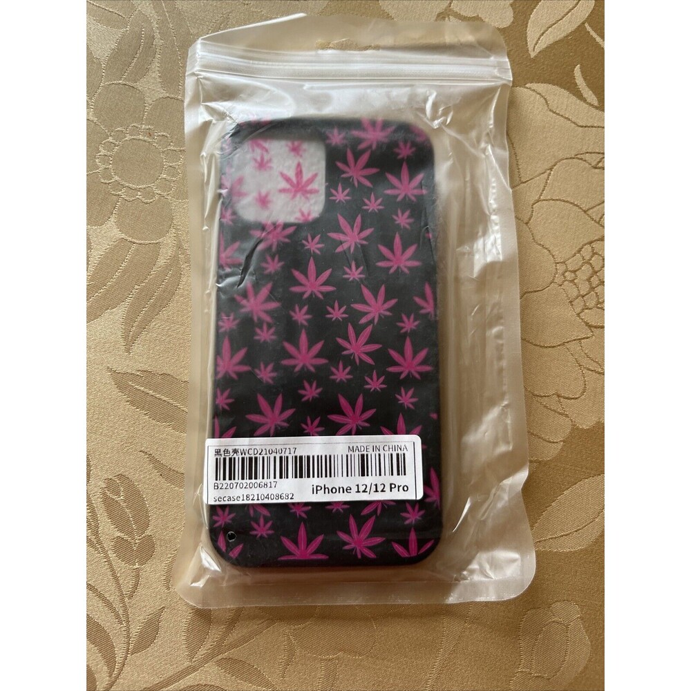 Cannabis Leaf Pro Weed Marijuana 420 Case Black & Pink fits iPhone 12 & 12 Pro
